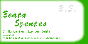 beata szentes business card